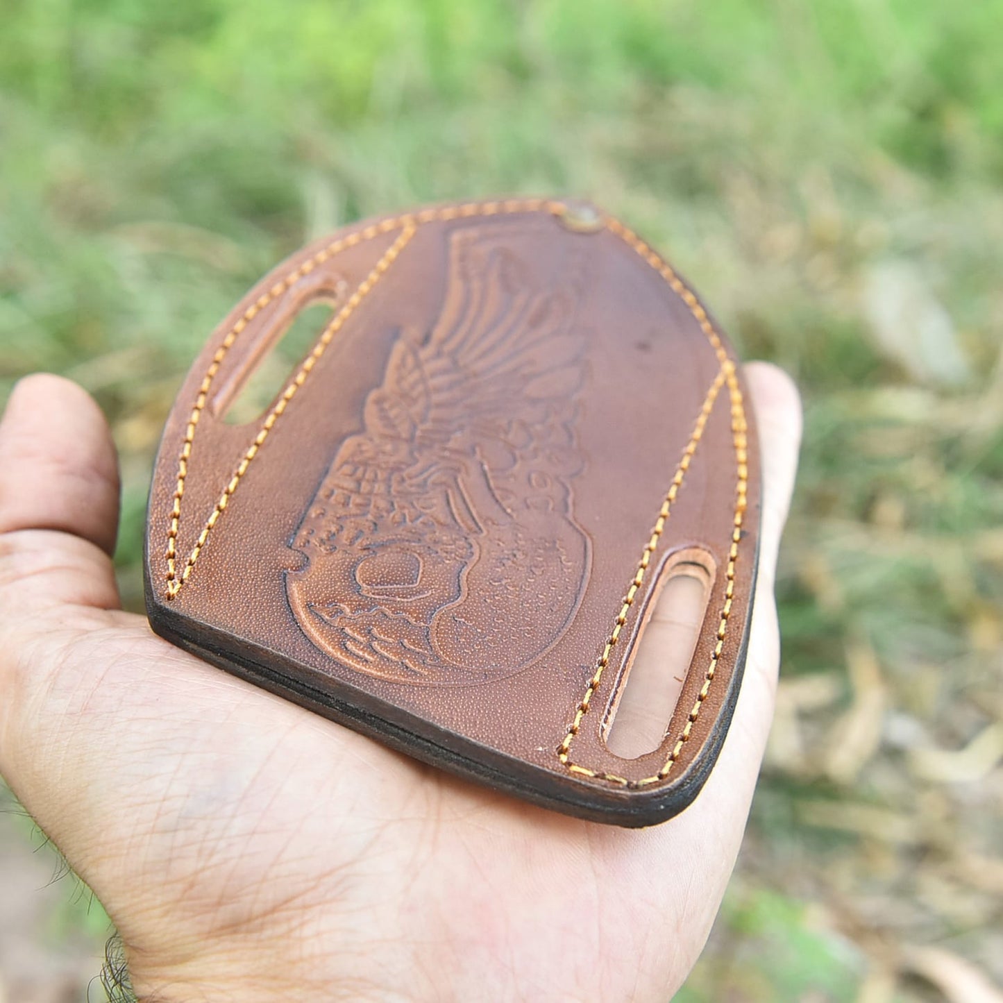 Hand Stitched Fixed Blade Knife Storage Sheath Genuine Leather Belt Carry Case
