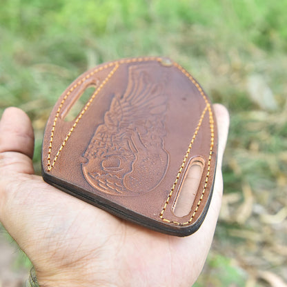 Hand Stitched Fixed Blade Knife Storage Sheath Genuine Leather Belt Carry Case