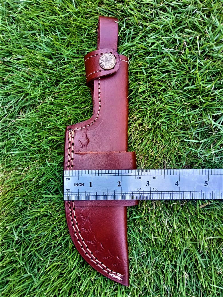 Handmade Cowhide Leather Fixed Blade Knife Belt Carry Sheath