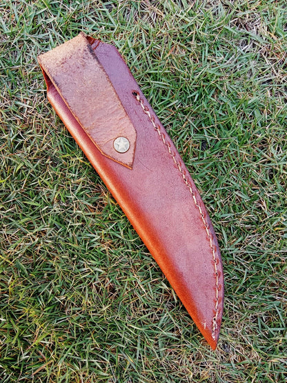 Hand Stitched Genuine Leather Fixed Blade  Knife Sheath Belt Carry Sheath