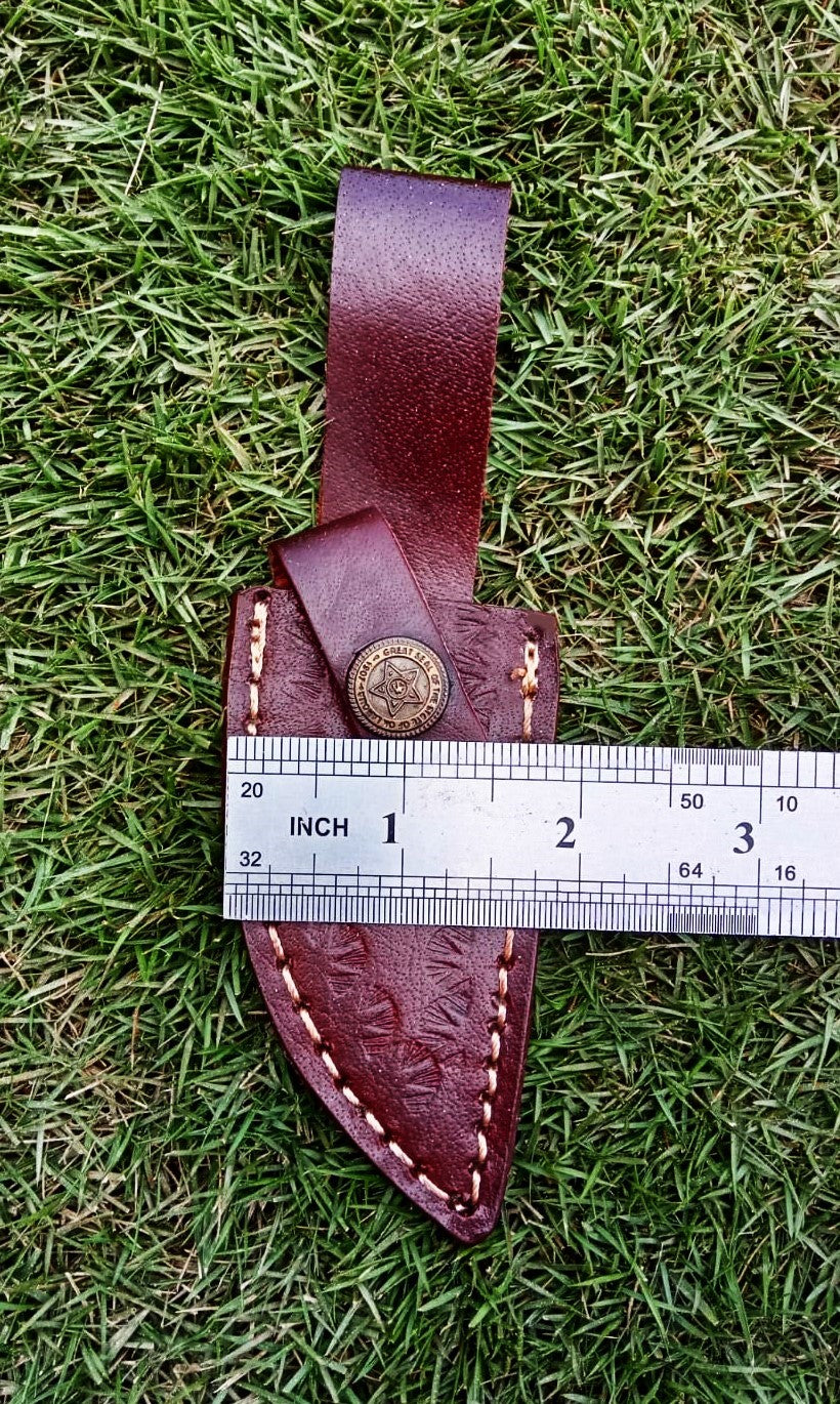Custom Handmade Top Grain Leather Fixed Blade Skinner Knife Sheath