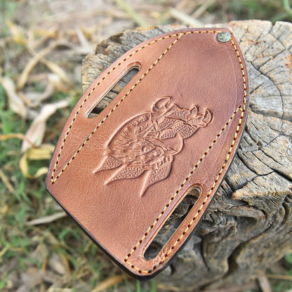 Heavy Duty Full Grain Leather Fixed Blade Outdoor Camping Hunting Sheath