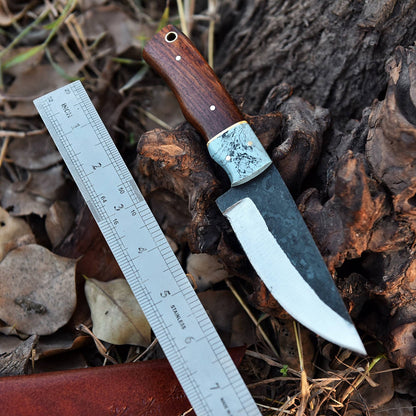 Custom Handmade Carbon Steel Blade Outdoor Fixed Blade Skinning Knife