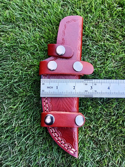 Custom Handmade Leather Tracker Skinner Fixed Blade Outdoor Knife Sheath