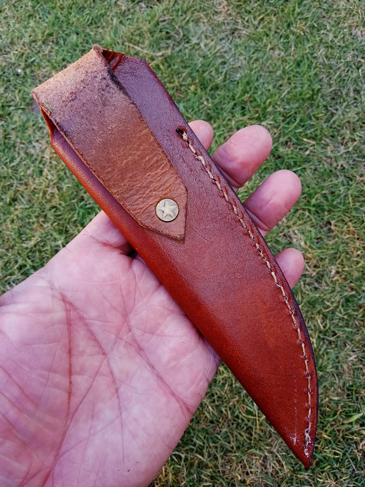Hand Stitched Genuine Leather Fixed Blade  Knife Sheath Belt Carry Sheath