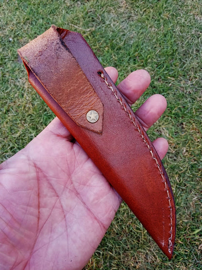 Hand Stitched Genuine Leather Fixed Blade  Knife Sheath Belt Carry Sheath