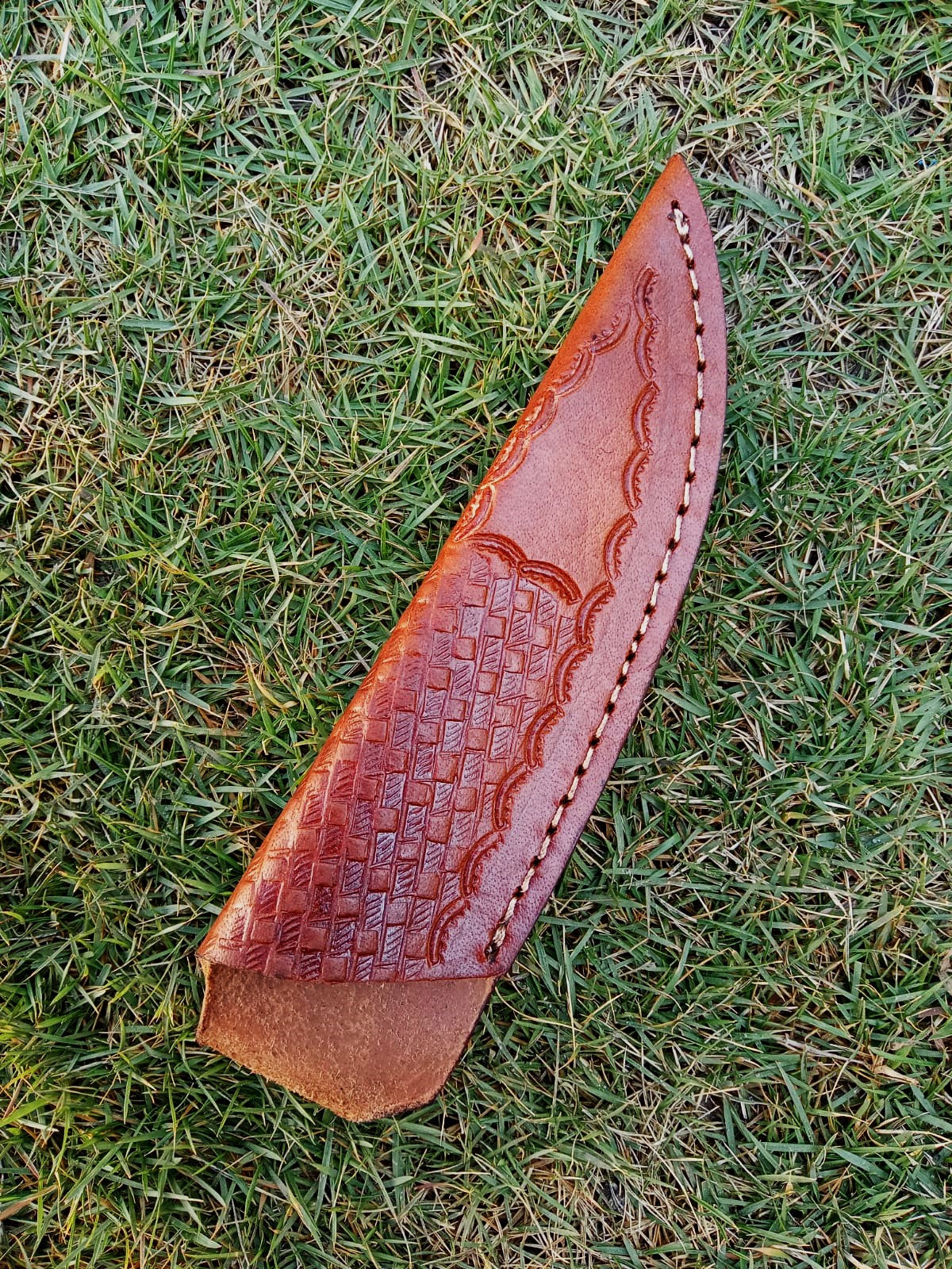 Hand Stitched Genuine Leather Fixed Blade  Knife Sheath Belt Carry Sheath