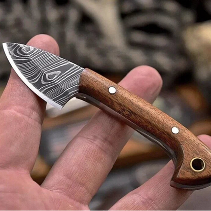 Handmade Damascus Steel Outdoor Hunting Skinning Knife Wood Handle with Sheath