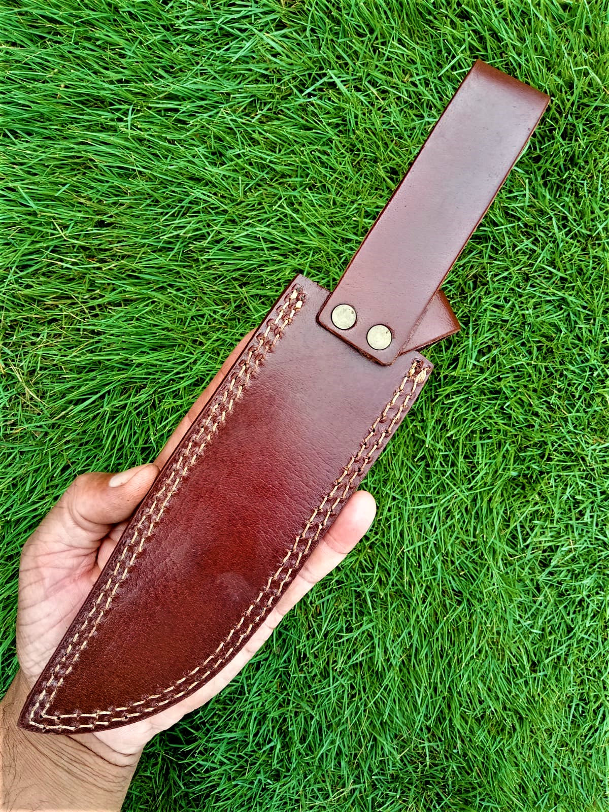 Custom Hand Forged Top Grain Engraved Leather Fixed Blade Knife Sheath