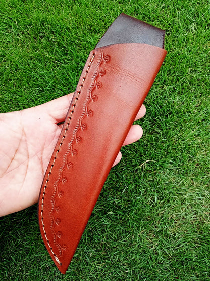 Custom Hand Stitched Top Grain Leather Fixed Blade Knife Sheath