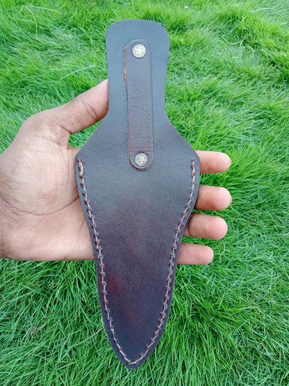 Custom Hand Stitched Full Grain Leather Fixed Blade Boot Knife Sheath