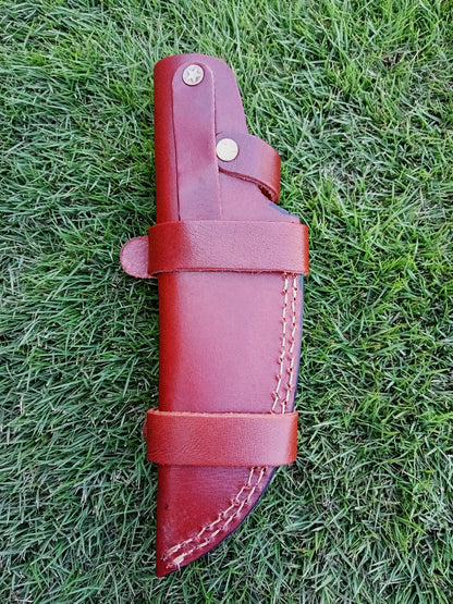 Custom Handmade Leather Tracker Skinner Fixed Blade Outdoor Knife Sheath