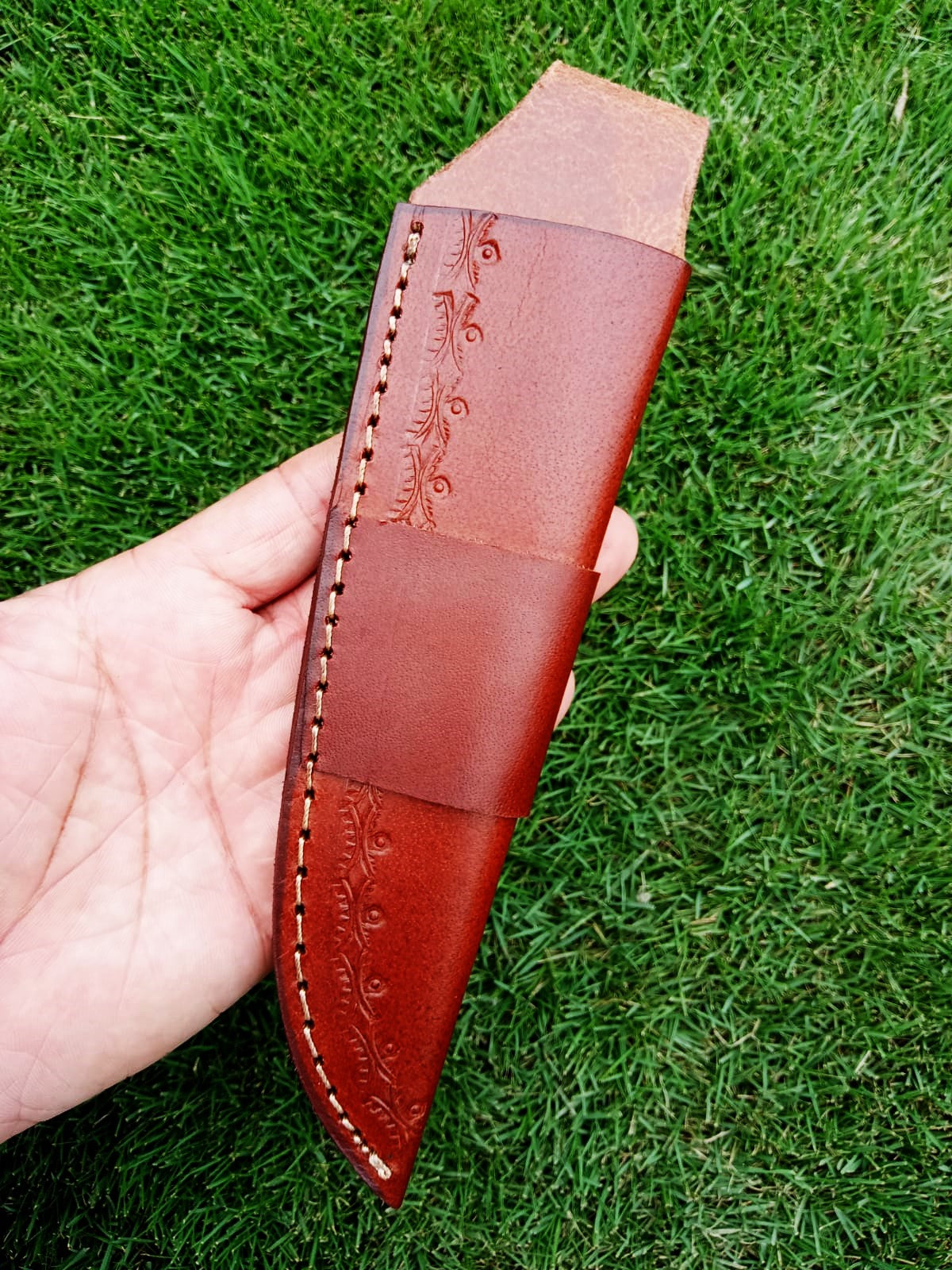 Handmade Full Grain Leather Knife Fixed Blade Outdoor Camping Sheath