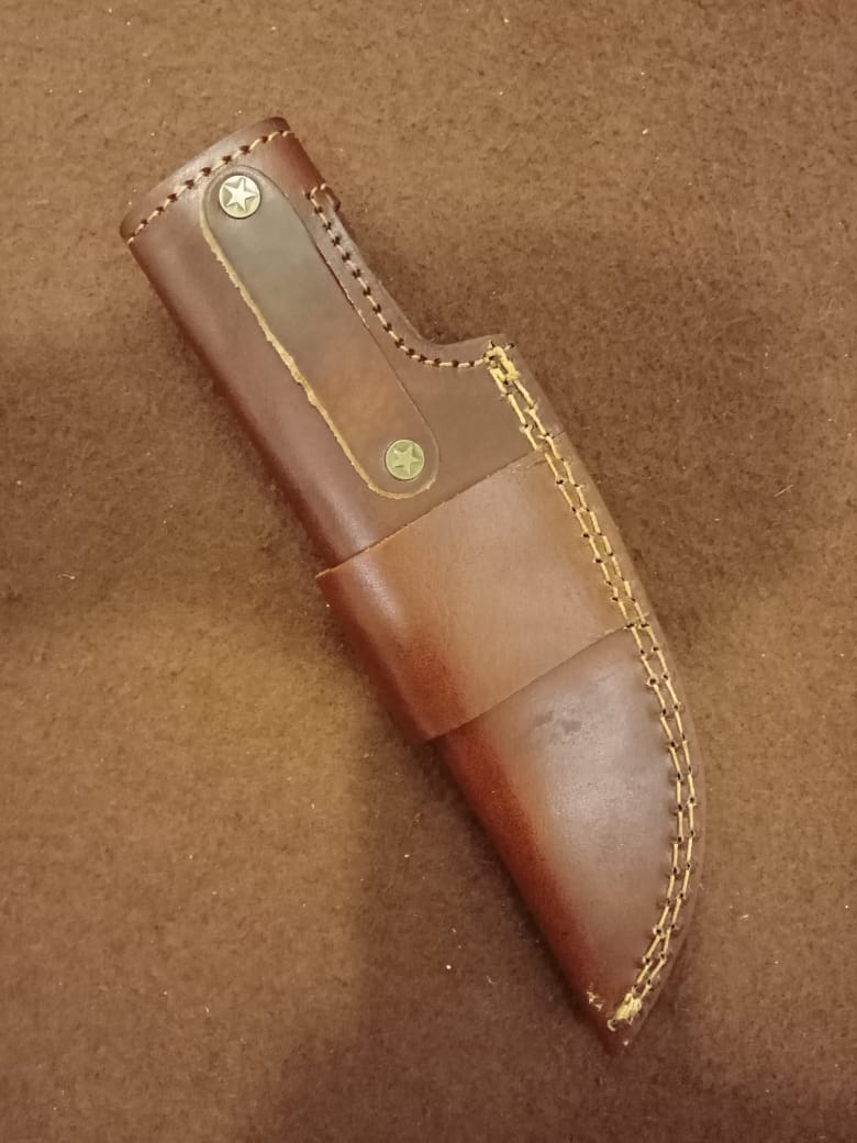 Custom Hand Stitched Top Grain Leather Fixed Blade Knife Sheath