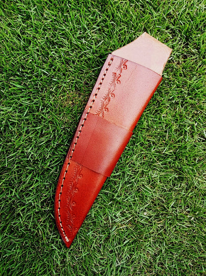 Handmade Full Grain Leather Knife Fixed Blade Outdoor Camping Sheath