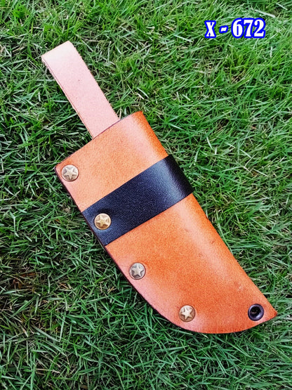 Premium Cowhide Leather Knife Sheath Belt Carry Fixed Blade Sheath