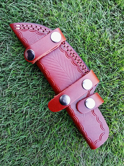 Custom Handmade Leather Tracker Skinner Fixed Blade Outdoor Knife Sheath