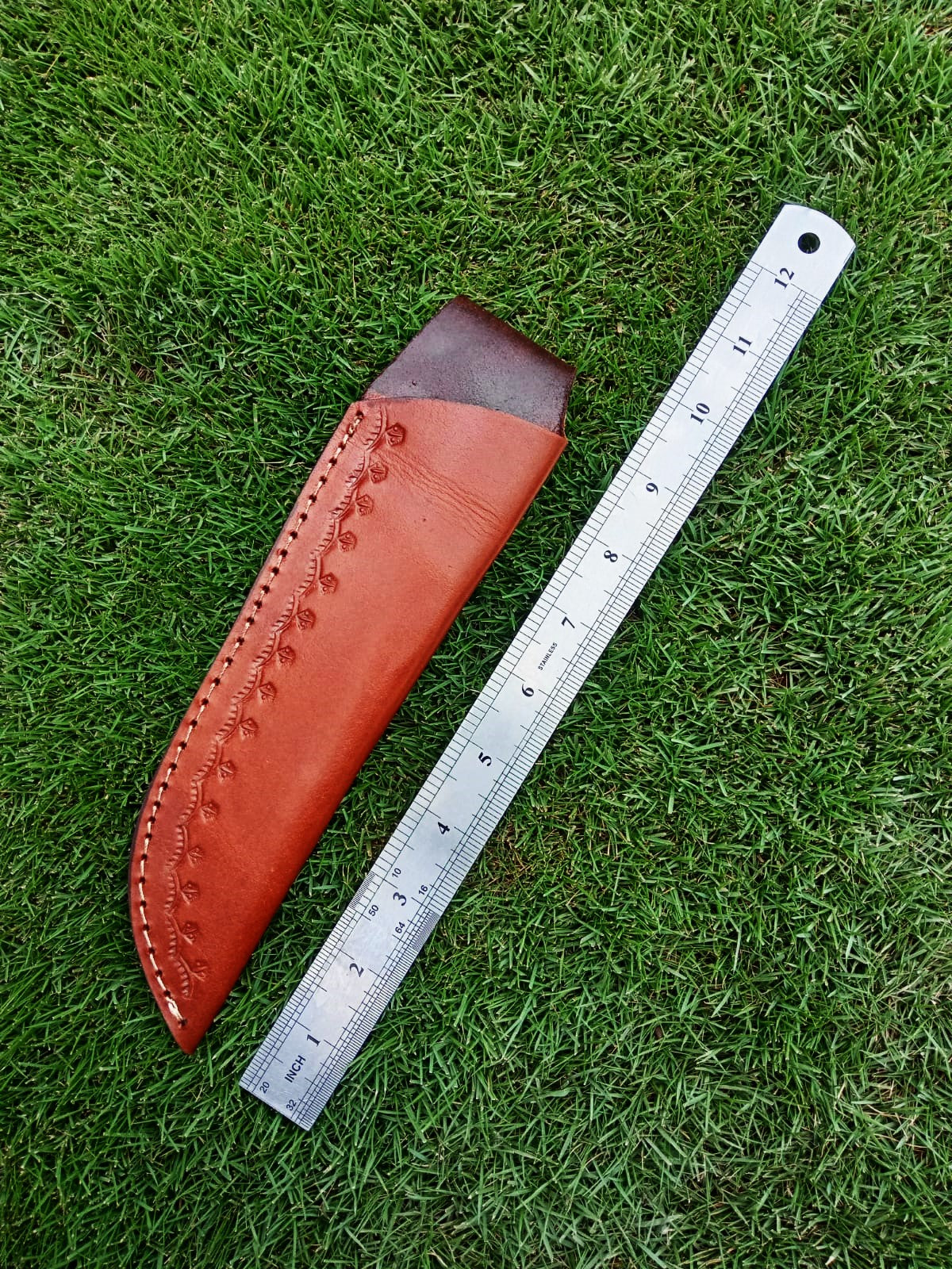 Custom Hand Stitched Top Grain Leather Fixed Blade Knife Sheath
