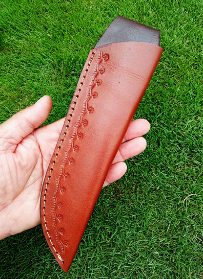 Custom Hand Stitched Top Grain Leather Fixed Blade Knife Sheath