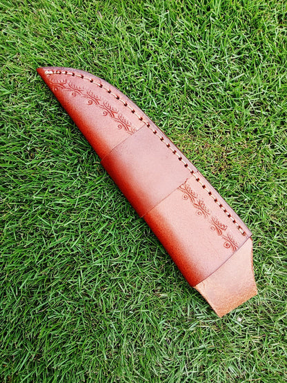 Handmade Full Grain Leather Knife Fixed Blade Outdoor Camping Sheath