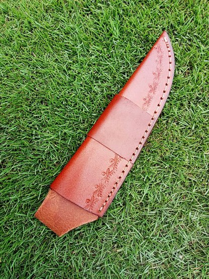 Handmade Full Grain Leather Knife Fixed Blade Outdoor Camping Sheath