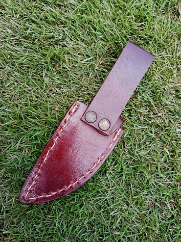Custom Handmade Top Grain Leather Fixed Blade Skinner Knife Sheath