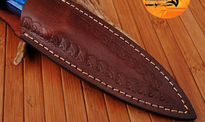 Hand Forged Damascus Steel Double Edge Hunting Camping Dagger Knife
