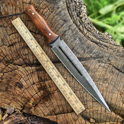 High End Handcrafted Damascus Steel Double Edge Blade Dagger Knife
