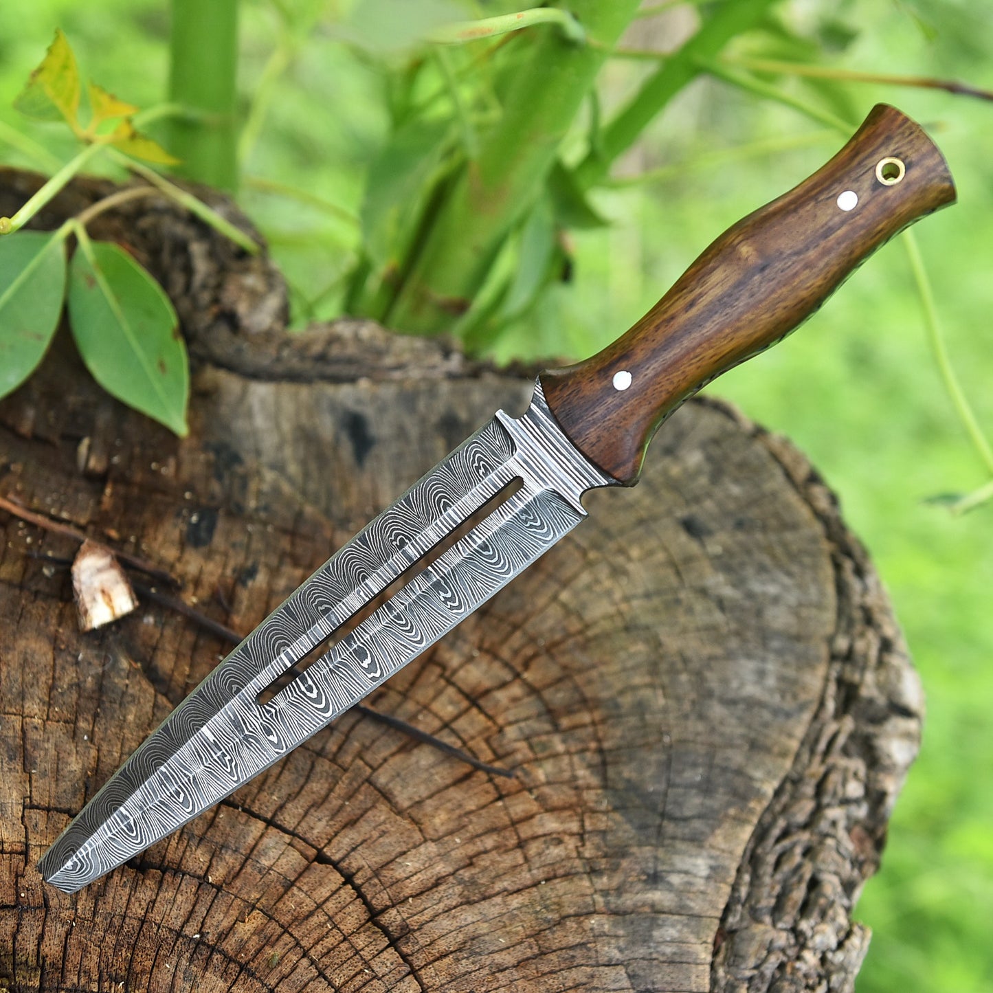 High End Handcrafted Damascus Steel Double Edge Blade Dagger Knife