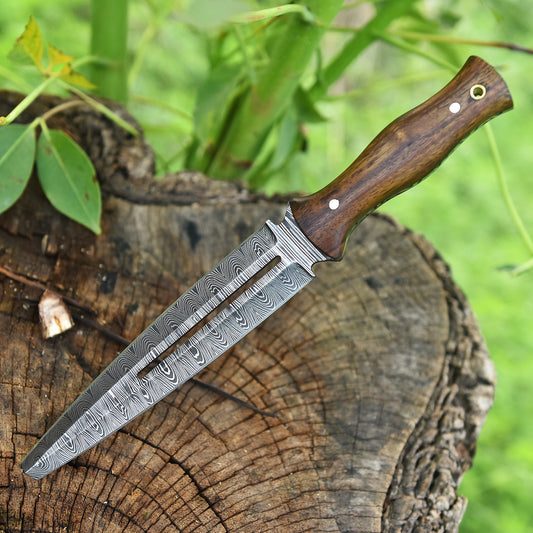 High End Handcrafted Damascus Steel Double Edge Blade Dagger Knife