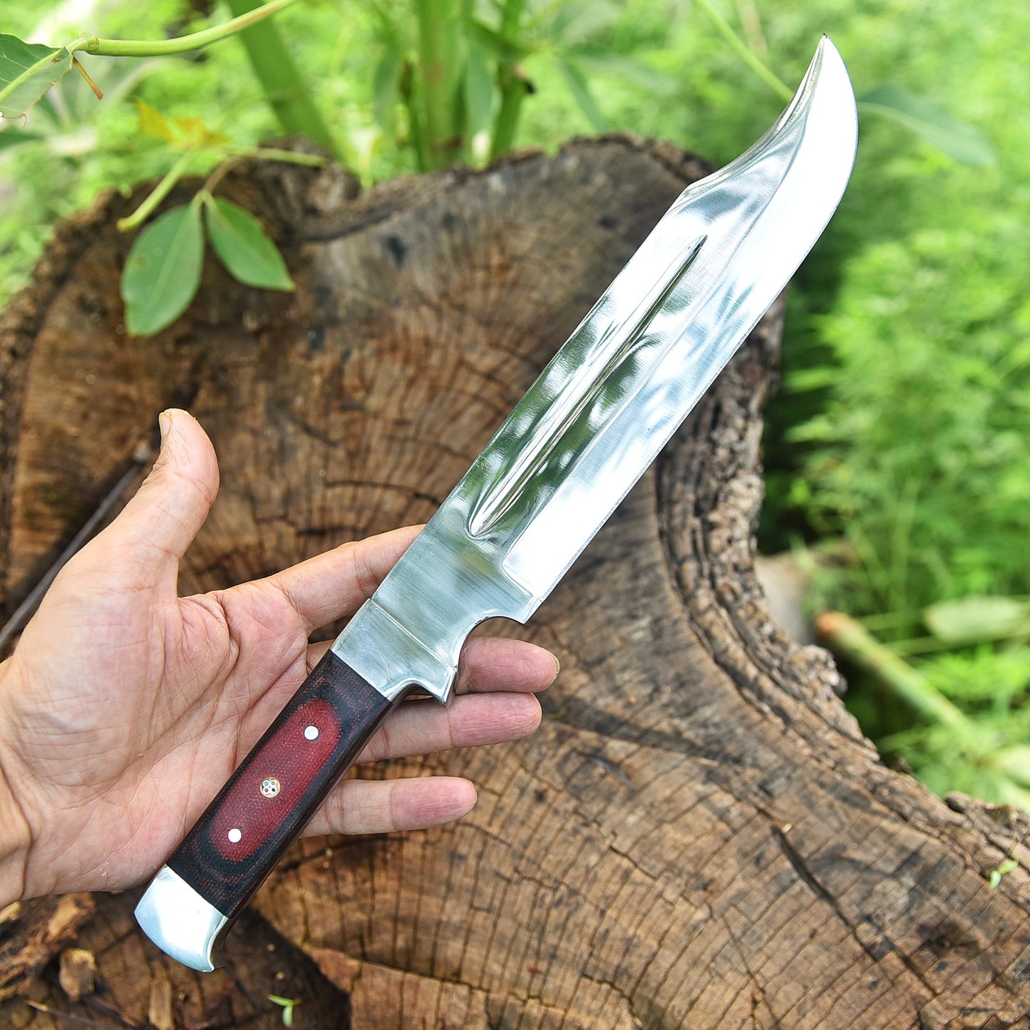Elite Handmade Fixed D2 Blade Carbon Steel Bowie Knife Micarta Handle