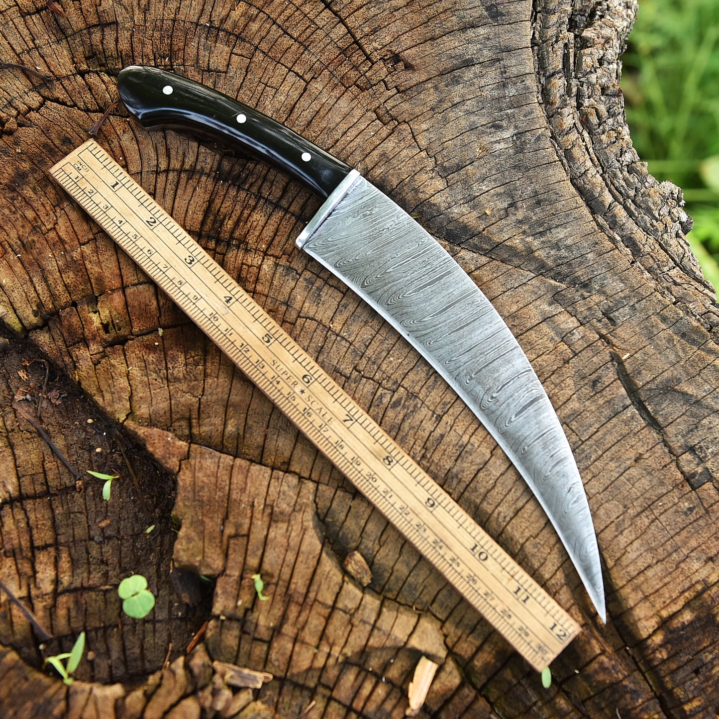 Artisan Handmade Damascus Steel Curved Fixed Blade Karambit With Sheath