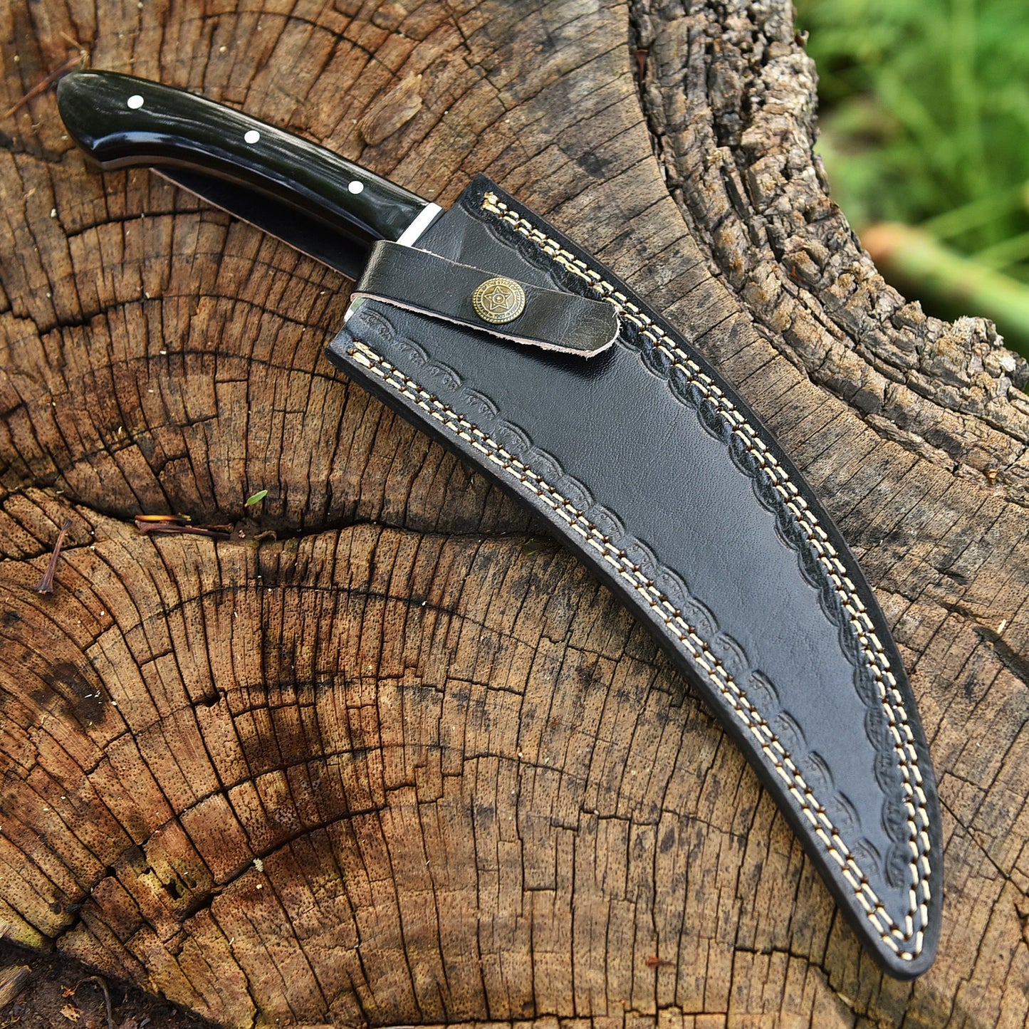 Artisan Handmade Damascus Steel Curved Fixed Blade Karambit With Sheath