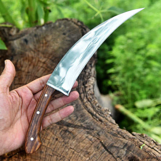 Premium Hand Crafted Curved Carbon Steel Karambit Fixed Blade Knife