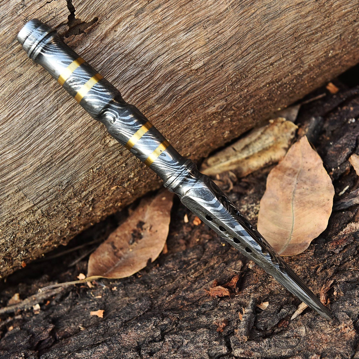 Custom Handmade Damascus Steel Full Tang Dagger Knife With Sheath