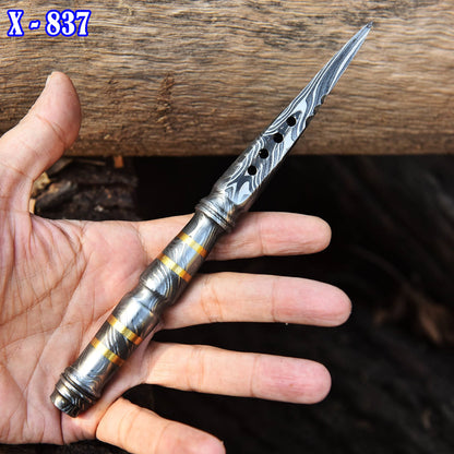 Custom Handmade Damascus Steel Full Tang Dagger Knife With Sheath