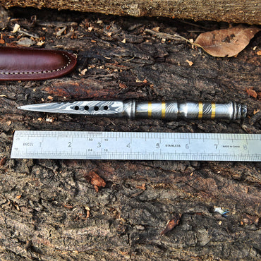 Custom Handmade Damascus Steel Full Tang Dagger Knife With Sheath