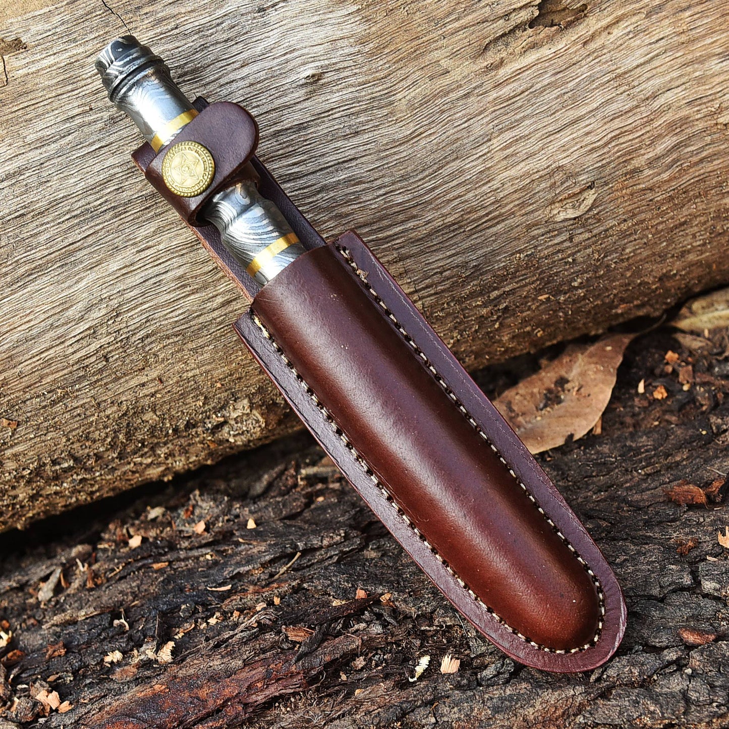 Custom Handmade Damascus Steel Full Tang Dagger Knife With Sheath