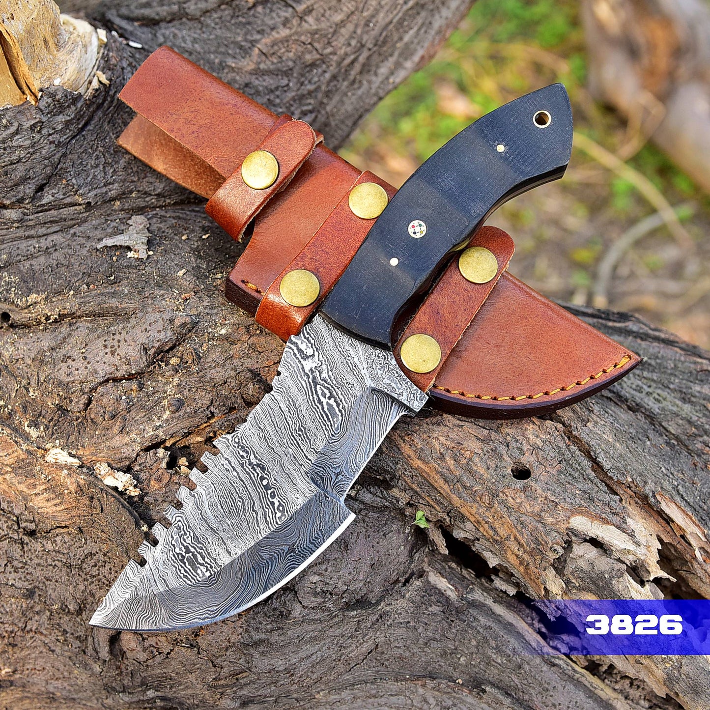 Handcrafted Damascus Tracker Knife - Premium Quality Hunting and Camping Tool x-198