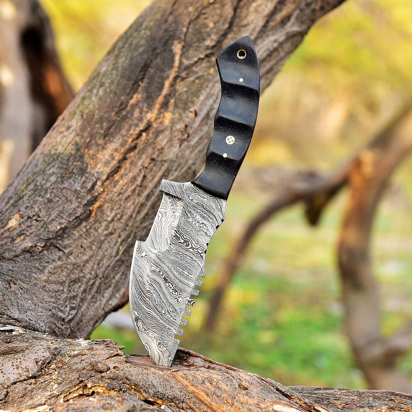 Handcrafted Damascus Tracker Knife - Premium Quality Hunting and Camping Tool x-198