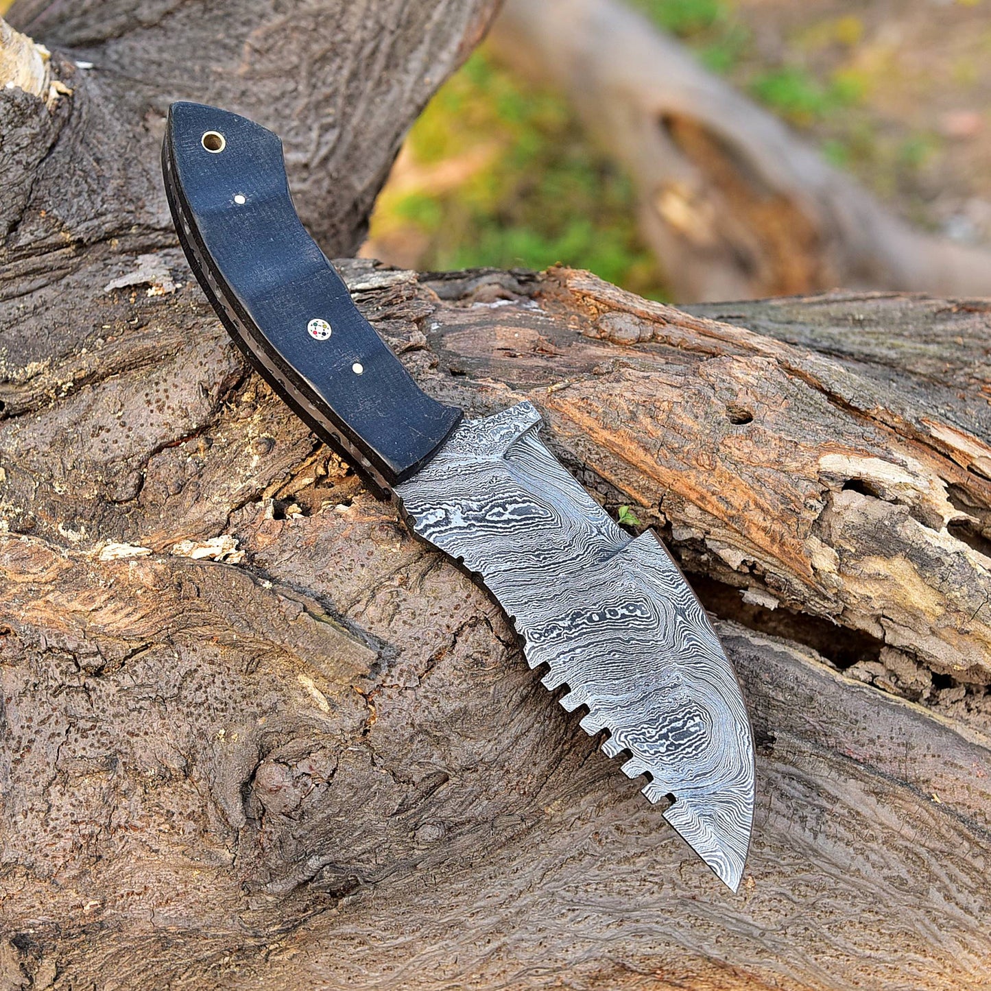 Handcrafted Damascus Tracker Knife - Premium Quality Hunting and Camping Tool x-198