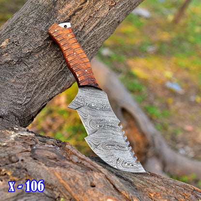 10" Handmade Tracker Fixed Blade Knife Outdoor Hunting Survival Knives