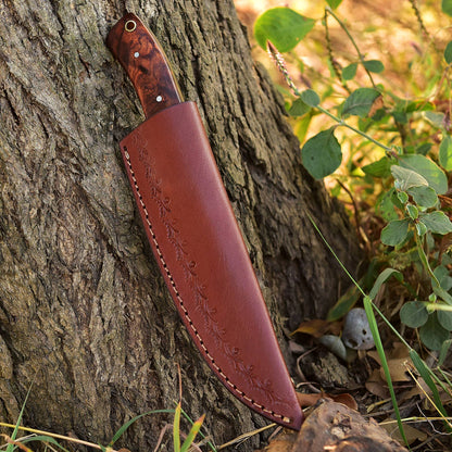 Custom Handmade Damascus Steel Blade Outdoor Hunting Camping Knife