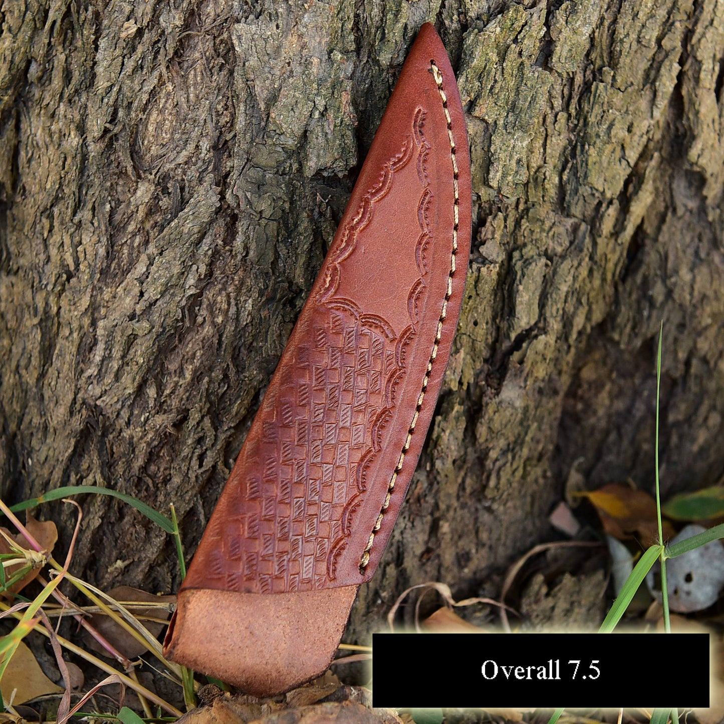 Hand Stitched Genuine Leather Fixed Blade  Knife Sheath Belt Carry Sheath