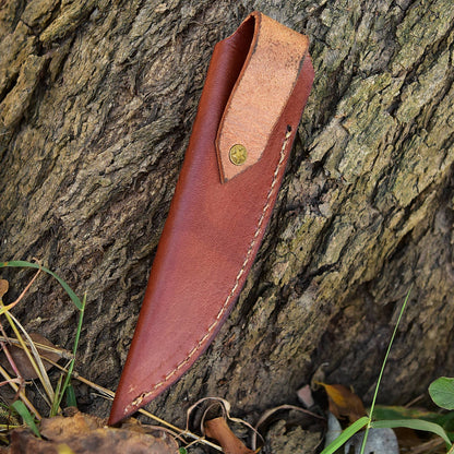 Hand Stitched Genuine Leather Fixed Blade  Knife Sheath Belt Carry Sheath