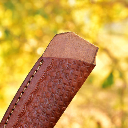 Hand Stitched Genuine Leather Fixed Blade  Knife Sheath Belt Carry Sheath