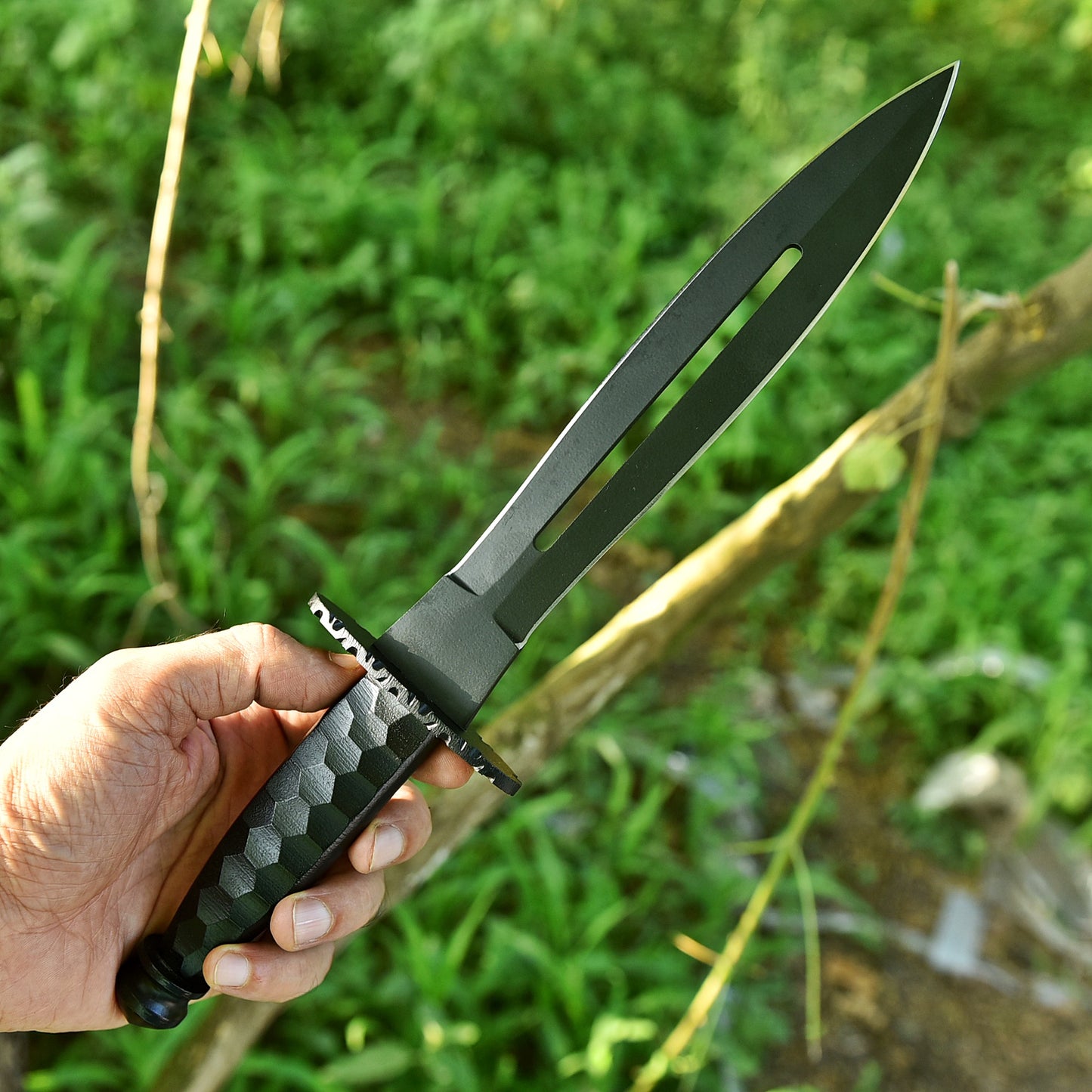 Elite Handmade Tactical Dagger Double Edge Blade Knife Steel Handle EDC