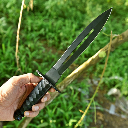 Elite Handmade Tactical Dagger Double Edge Blade Knife Steel Handle EDC