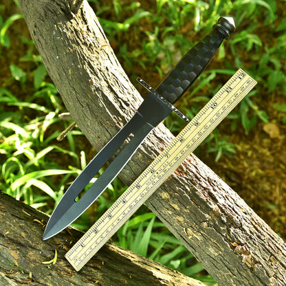 Elite Handmade Tactical Dagger Double Edge Blade Knife Steel Handle EDC