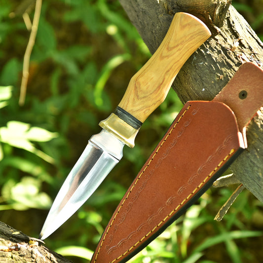 Handmade Damascus Steel Dagger Knife Full Tang Knife With Sheath